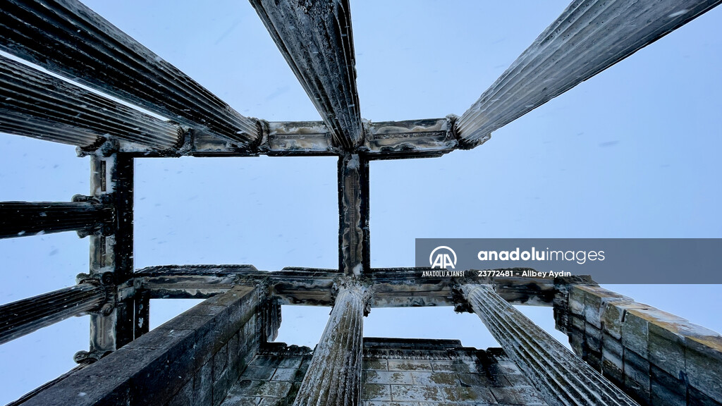 Aizanoi Antik Kenti beyaza büründü