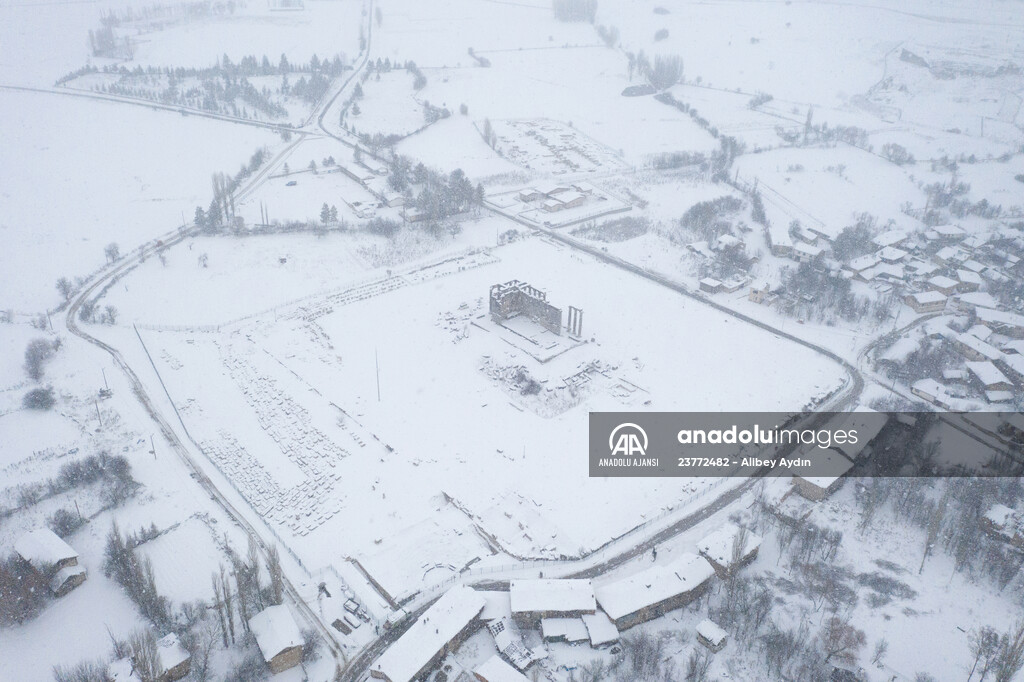 Aizanoi Antik Kenti beyaza büründü