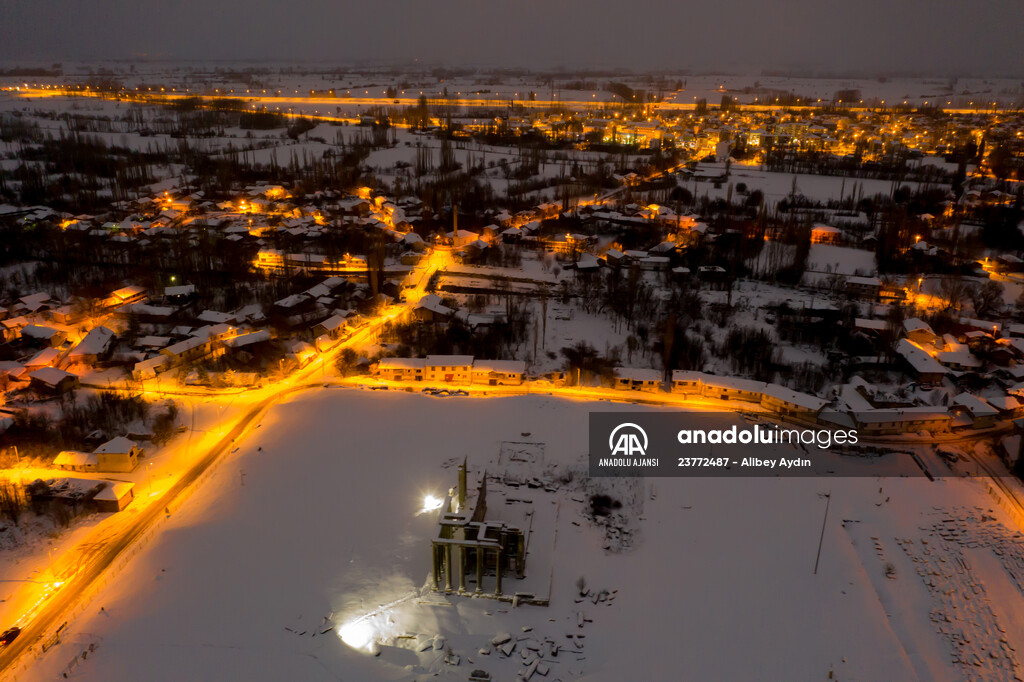 Aizanoi Antik Kenti beyaza büründü