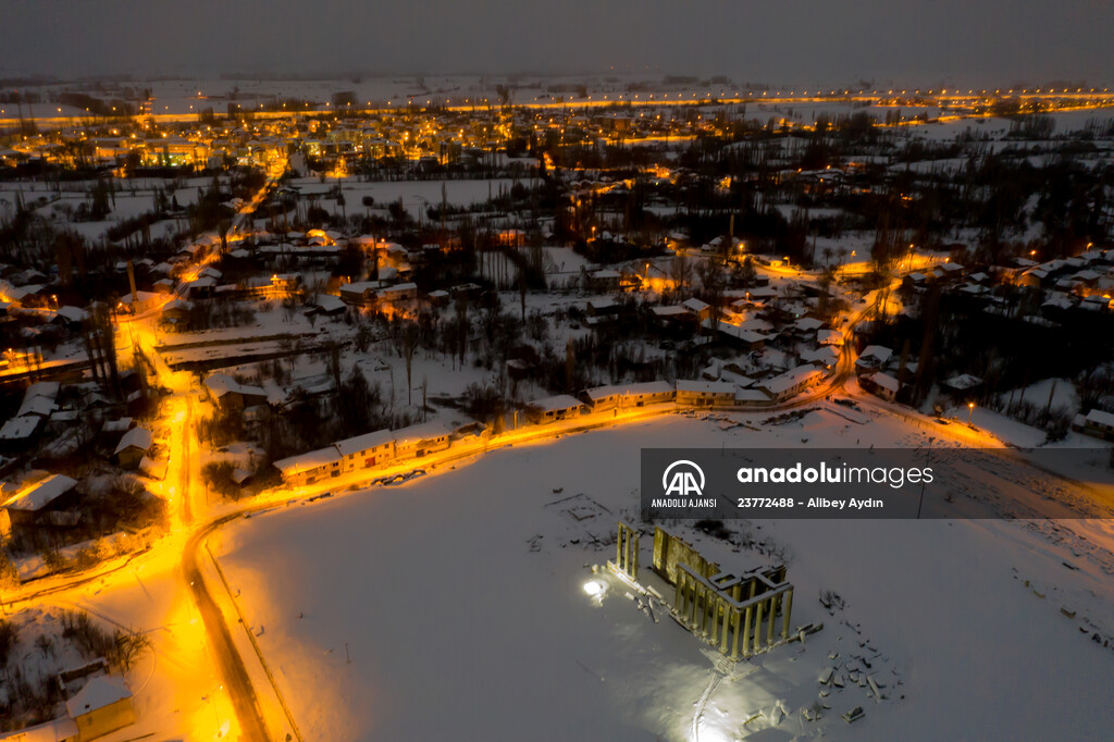 Aizanoi Antik Kenti beyaza büründü