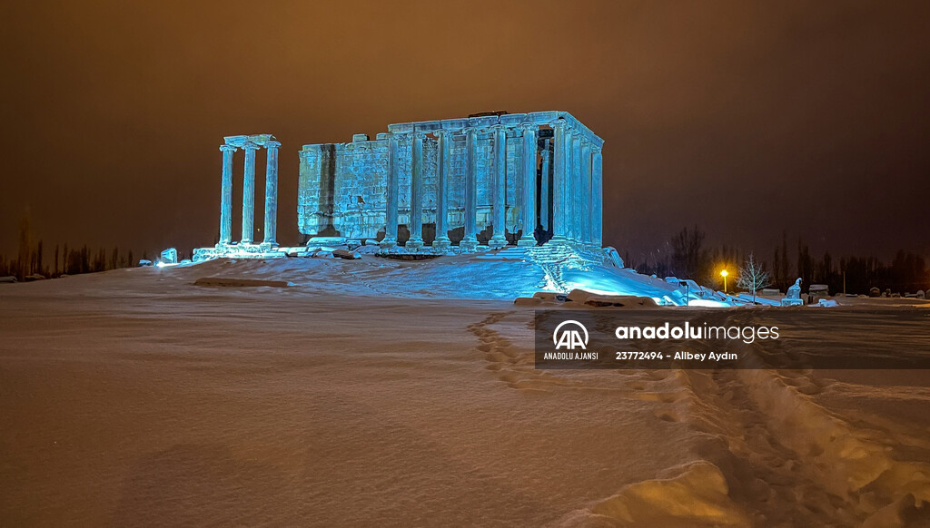 Aizanoi Antik Kenti beyaza büründü