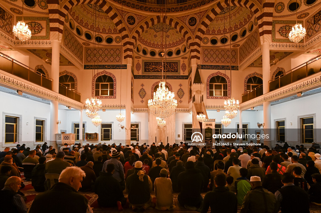 Tarawih prayer of Ramadan at the Auburn Gallipoli Mosque in Sydney