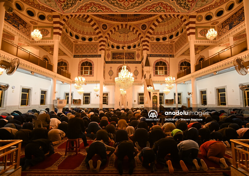 Tarawih prayer of Ramadan at the Auburn Gallipoli Mosque in Sydney