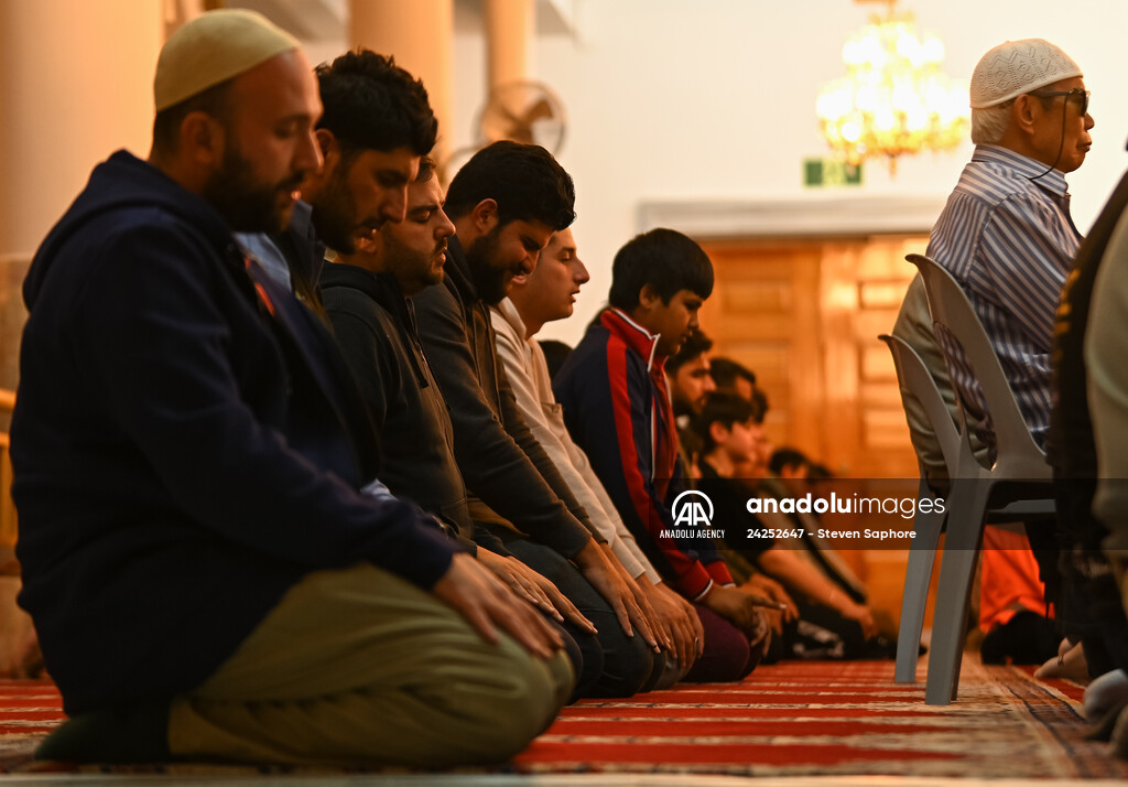 Tarawih prayer of Ramadan at the Auburn Gallipoli Mosque in Sydney