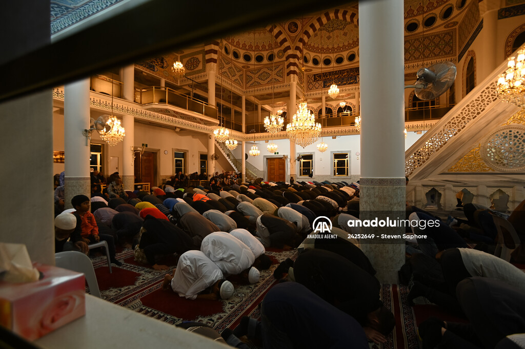 Tarawih prayer of Ramadan at the Auburn Gallipoli Mosque in Sydney
