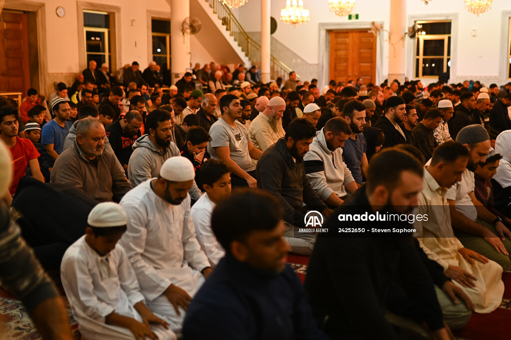 Tarawih prayer of Ramadan at the Auburn Gallipoli Mosque in Sydney