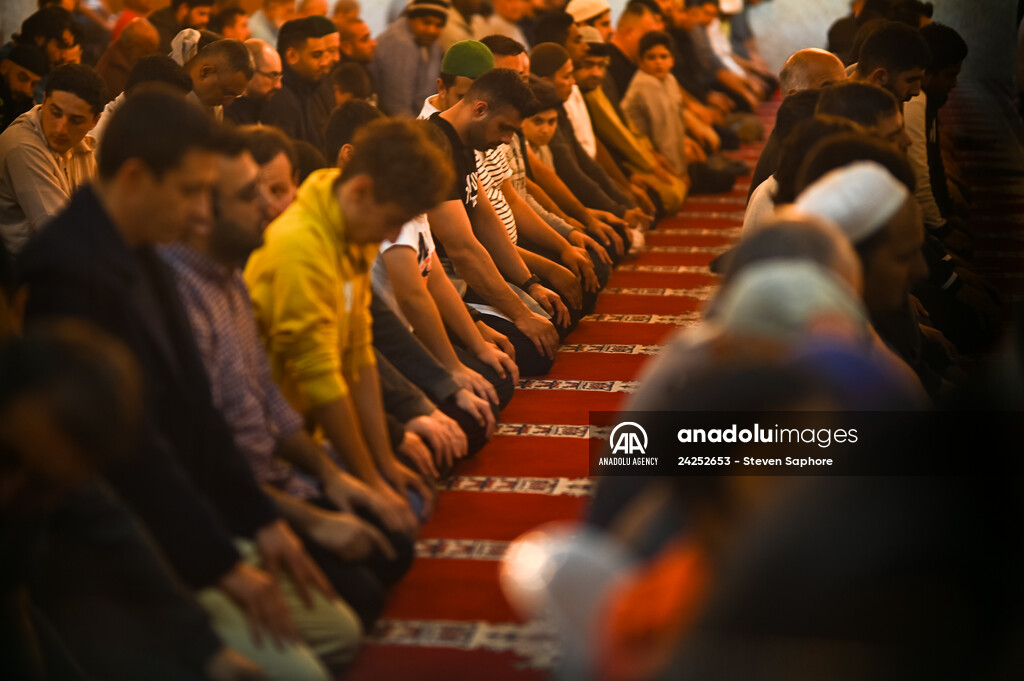 Tarawih prayer of Ramadan at the Auburn Gallipoli Mosque in Sydney