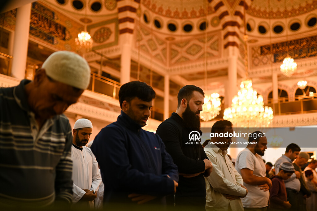Tarawih prayer of Ramadan at the Auburn Gallipoli Mosque in Sydney