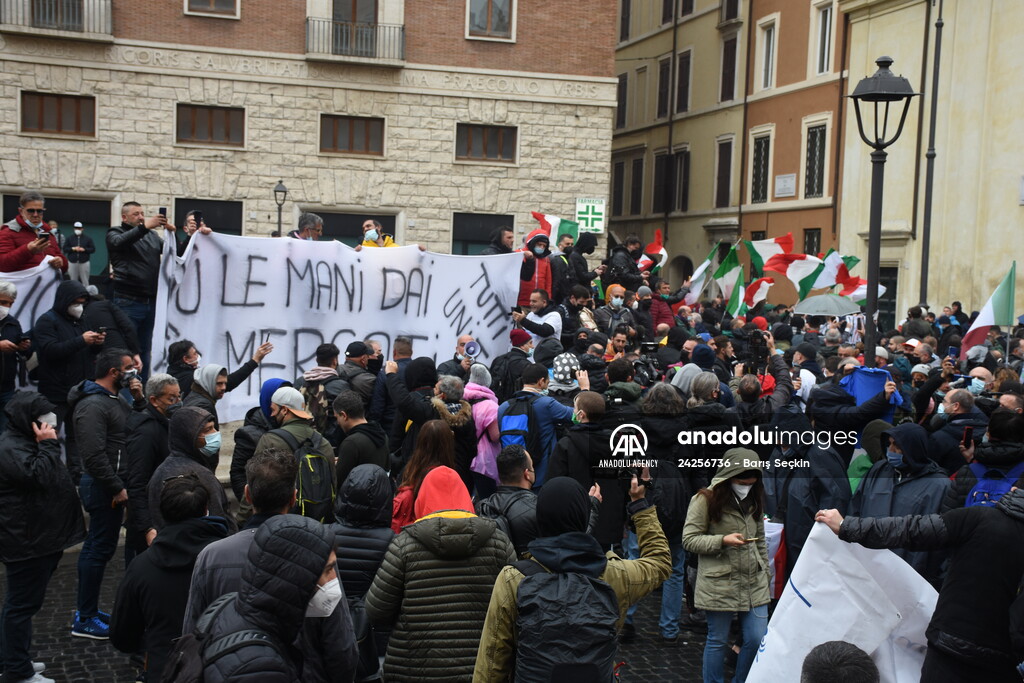 Draghi government protested in Italy over Covid-19 measures