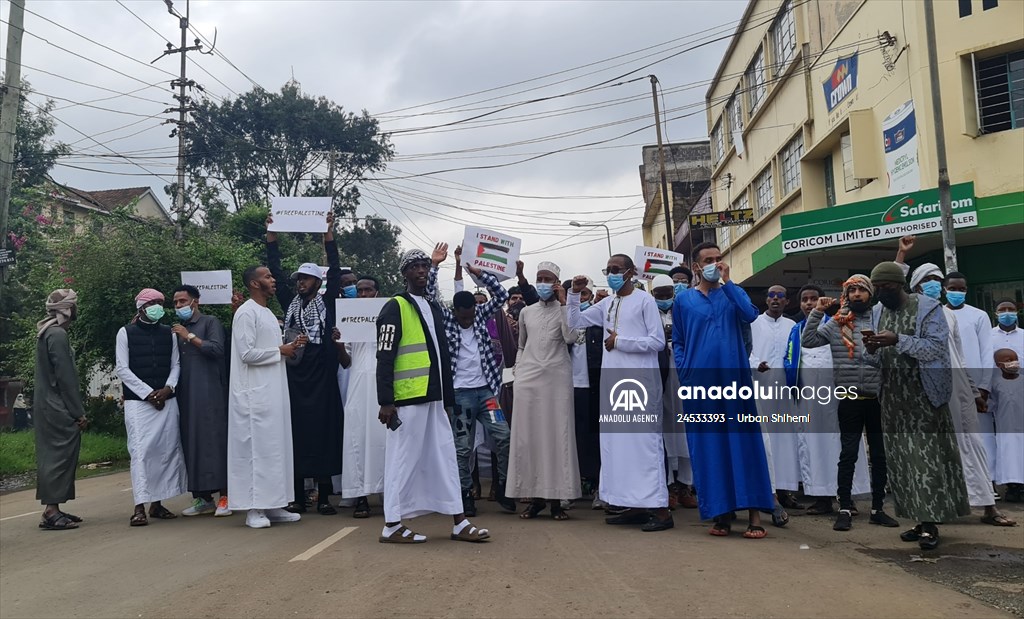 Kenyans protest against Israeli forces' attacks on Al-Aqsa Mosque and Gaza Strip
