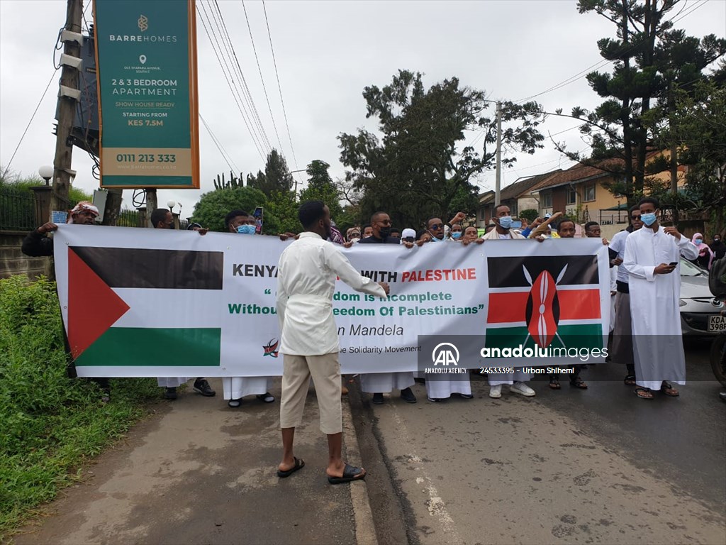 Kenyans protest against Israeli forces' attacks on Al-Aqsa Mosque and Gaza Strip