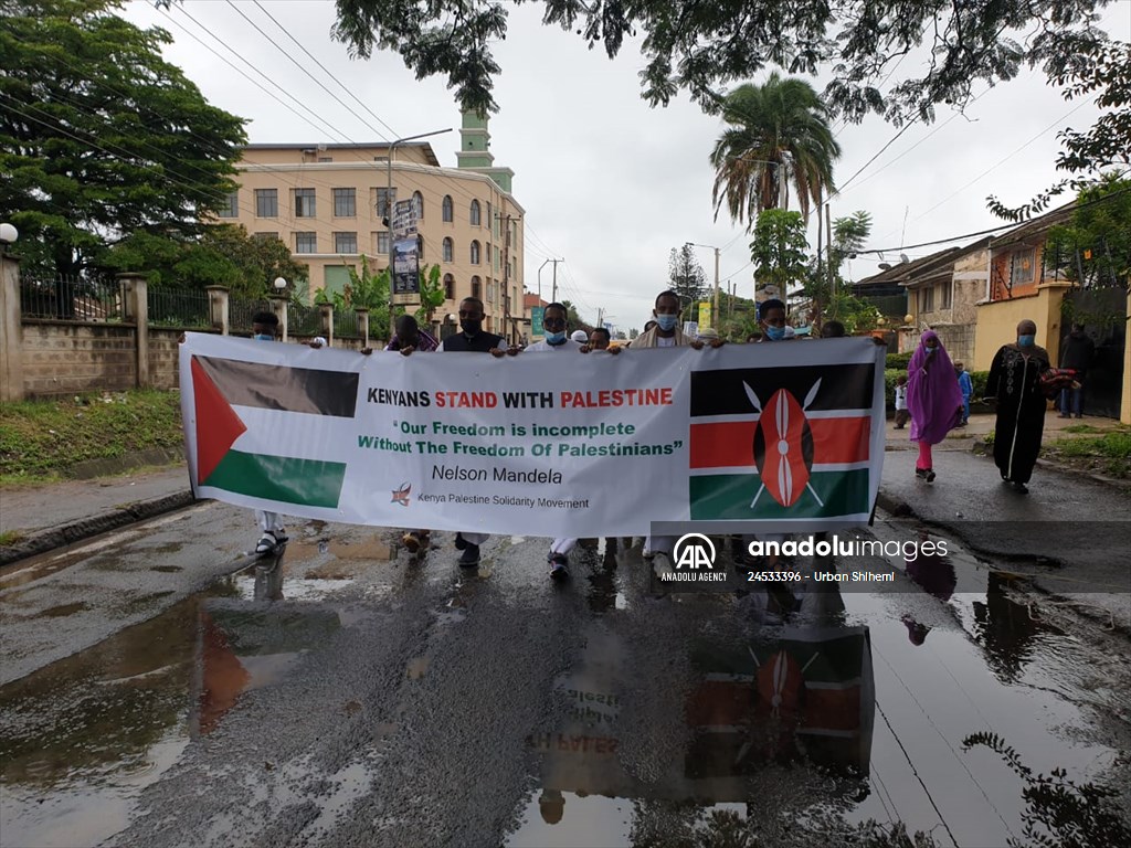Kenyans protest against Israeli forces' attacks on Al-Aqsa Mosque and Gaza Strip