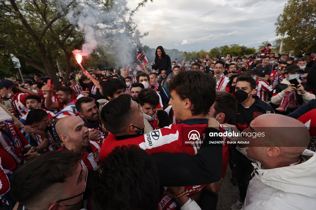 Atletico Madrid fans celebrate Spanish La Liga title