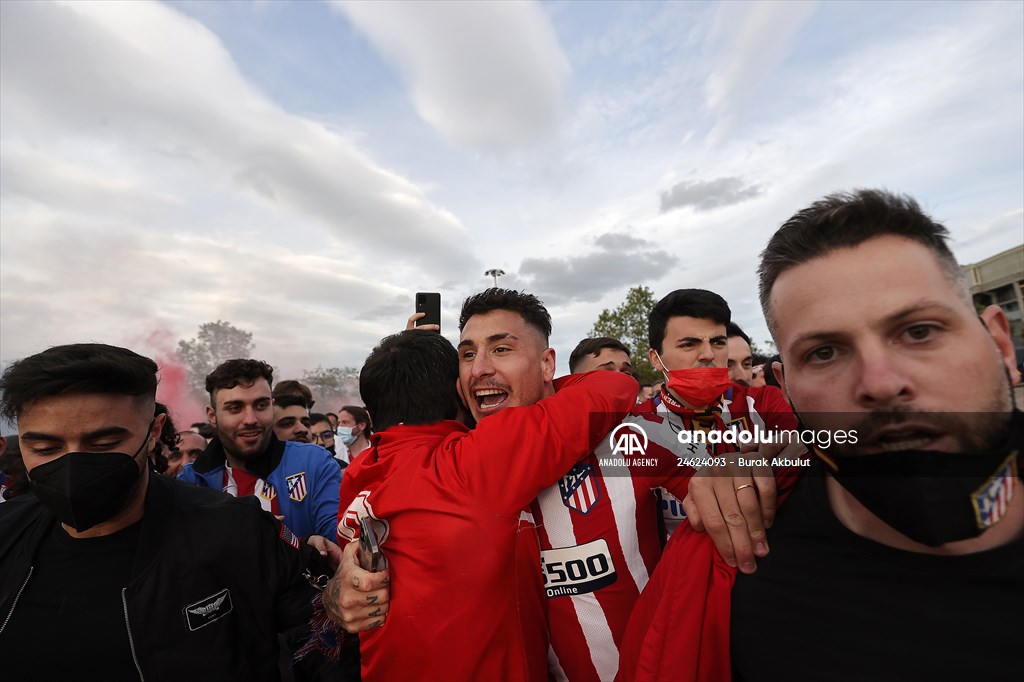 Atletico Madrid fans celebrate Spanish La Liga title