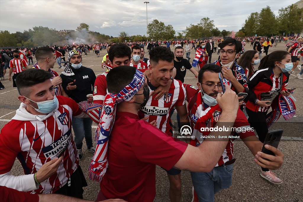Atletico Madrid fans celebrate Spanish La Liga title