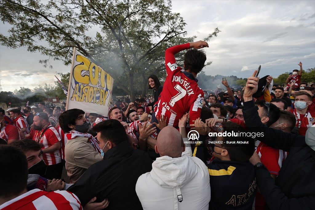 Atletico Madrid fans celebrate Spanish La Liga title