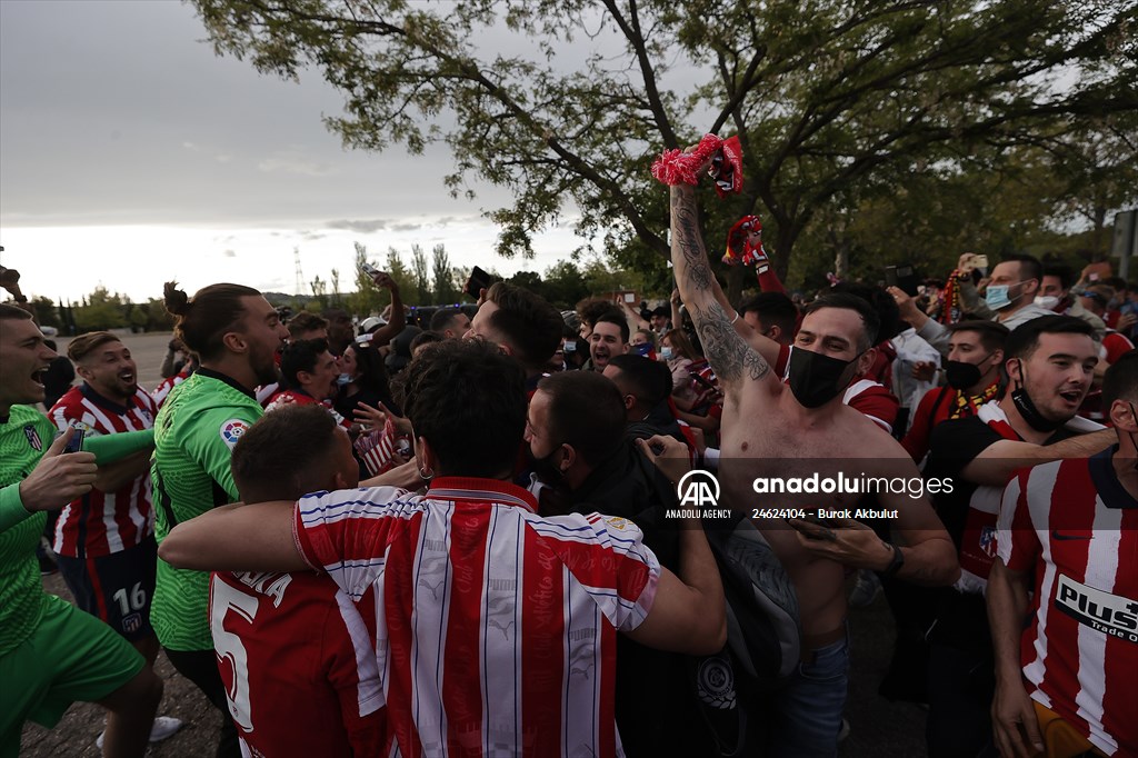 Atletico Madrid fans celebrate Spanish La Liga title