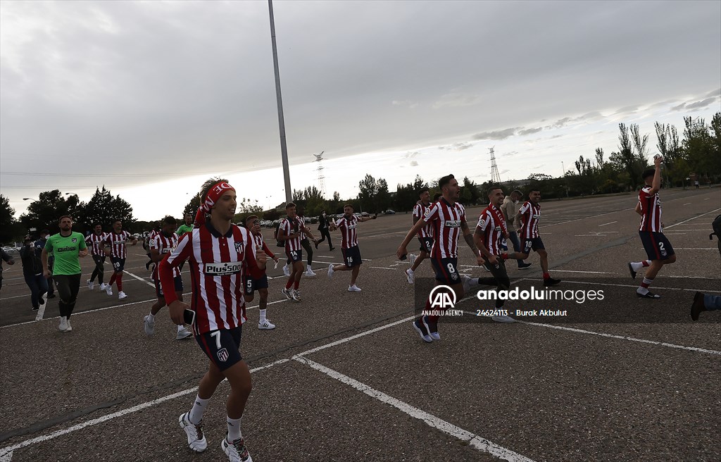 Atletico Madrid fans celebrate Spanish La Liga title