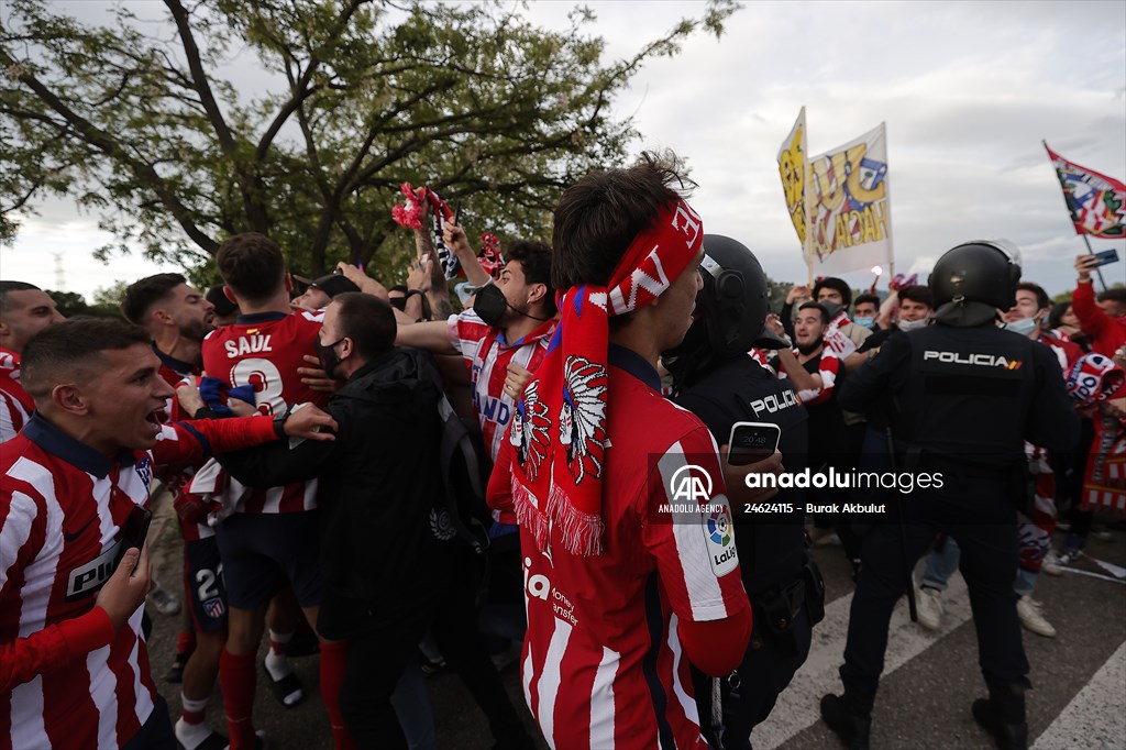 Atletico Madrid fans celebrate Spanish La Liga title