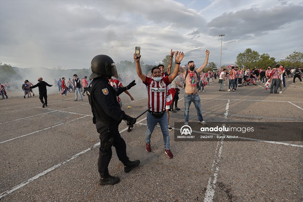 Atletico Madrid fans celebrate Spanish La Liga title