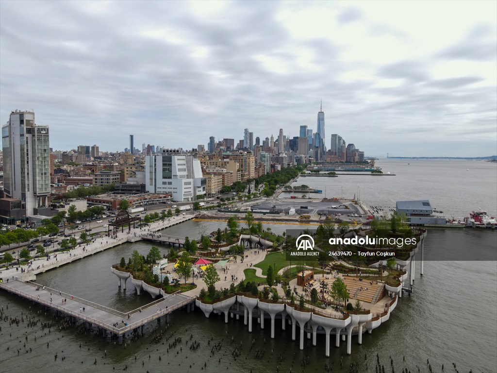 Aerial view of the Little Island in NYC