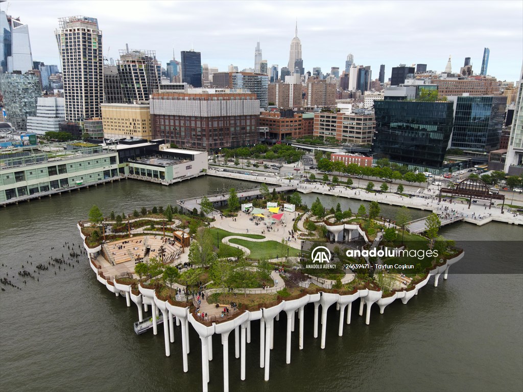 Aerial view of the Little Island in NYC