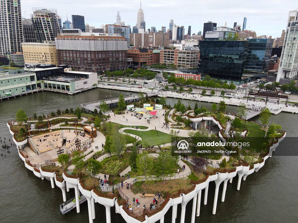 Aerial view of the Little Island in NYC