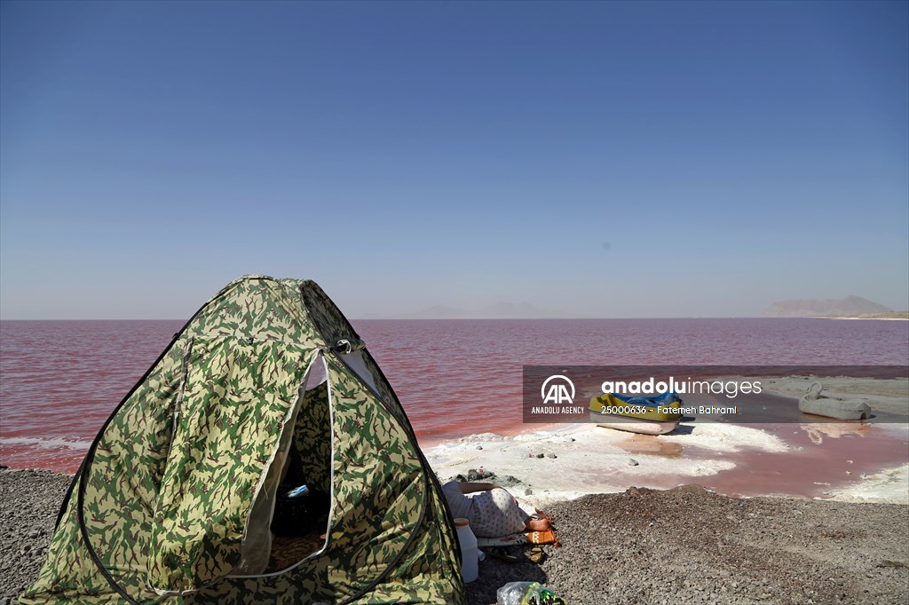Drought affects the Lake Urmia in Iran