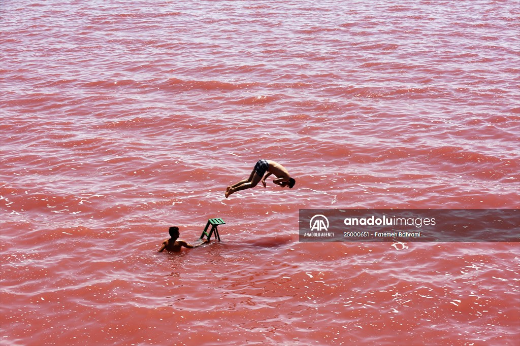 Drought affects the Lake Urmia in Iran