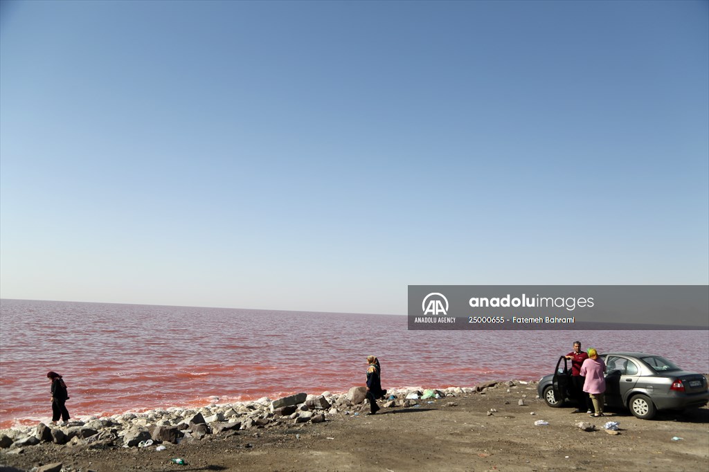 Drought affects the Lake Urmia in Iran