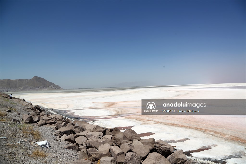 Drought affects the Lake Urmia in Iran