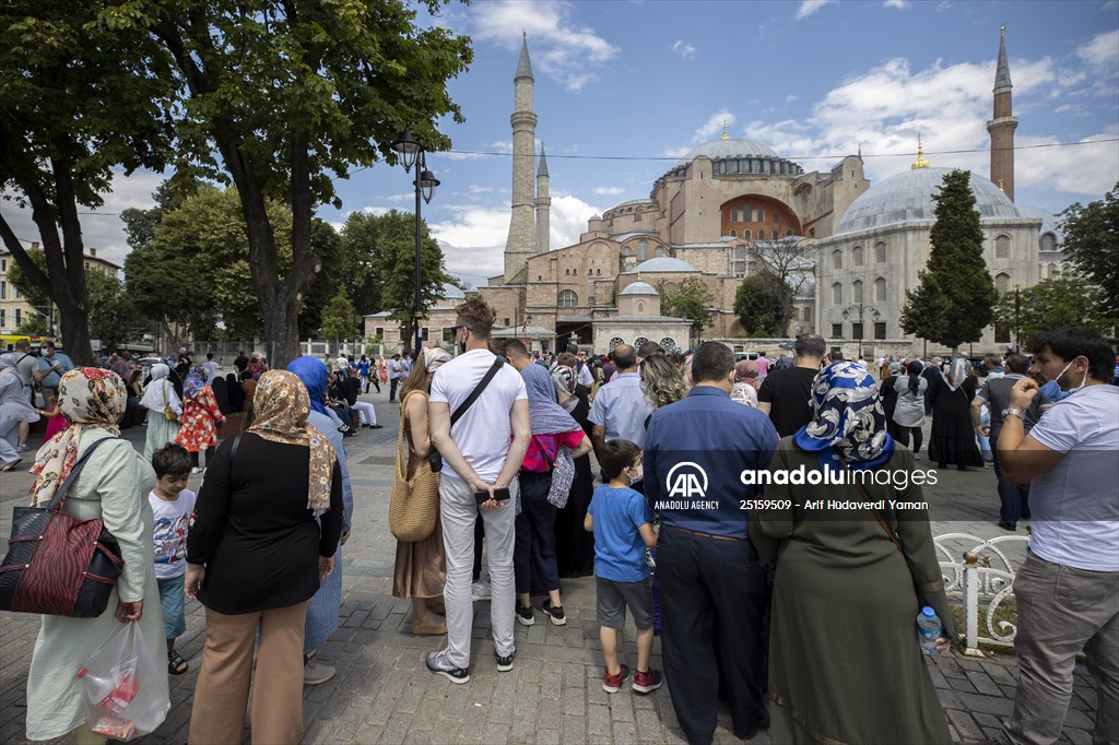 First anniversary of reopening of Hagia Sophia Grand Mosque for worship