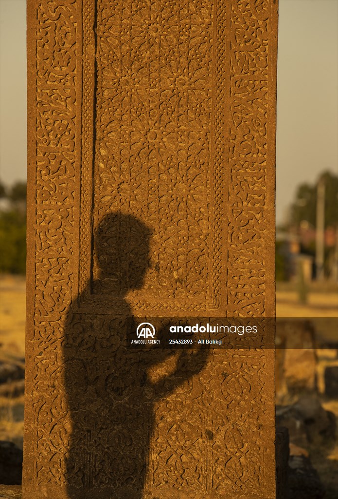 Tombstones at Ahlat Seljuk Square Cemetery in Turkey's Bitlis