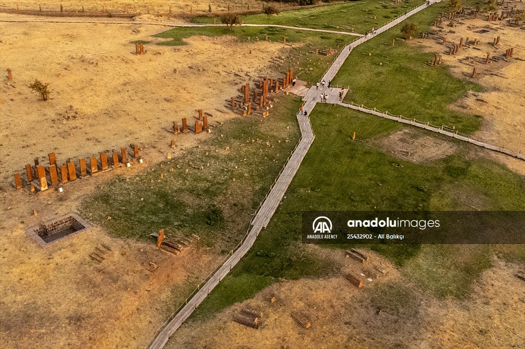 Tombstones at Ahlat Seljuk Square Cemetery in Turkey's Bitlis