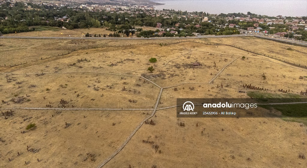 Tombstones at Ahlat Seljuk Square Cemetery in Turkey's Bitlis