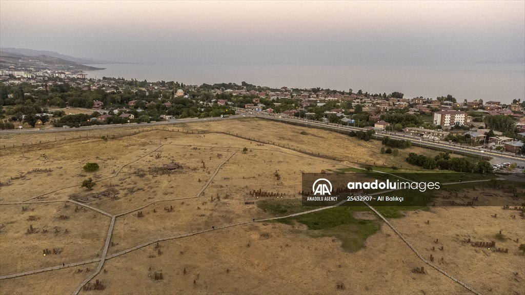 Tombstones at Ahlat Seljuk Square Cemetery in Turkey's Bitlis