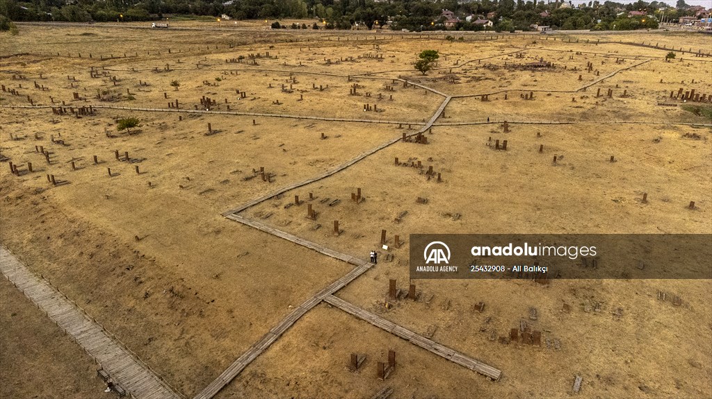 Tombstones at Ahlat Seljuk Square Cemetery in Turkey's Bitlis