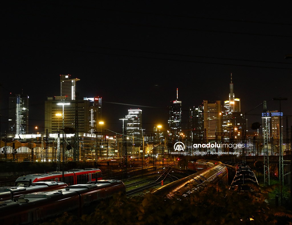 Night view of Germany's Frankfurt