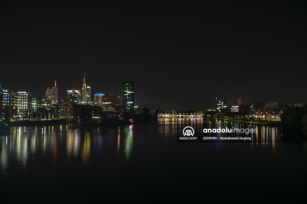 Night view of Germany's Frankfurt