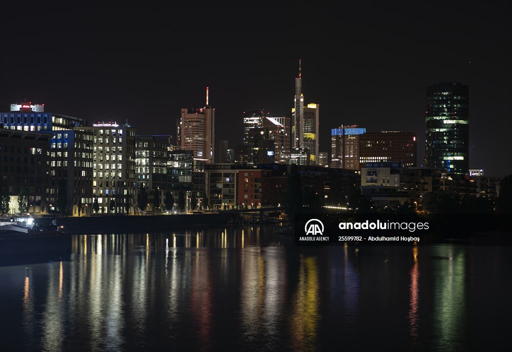 Night view of Germany's Frankfurt