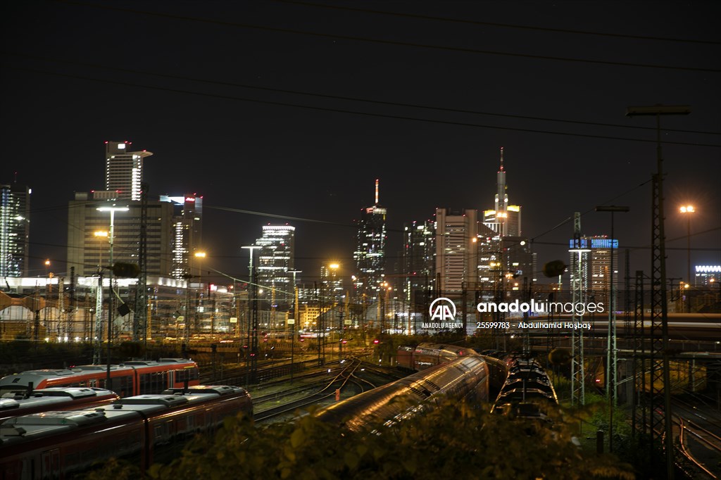 Night view of Germany's Frankfurt