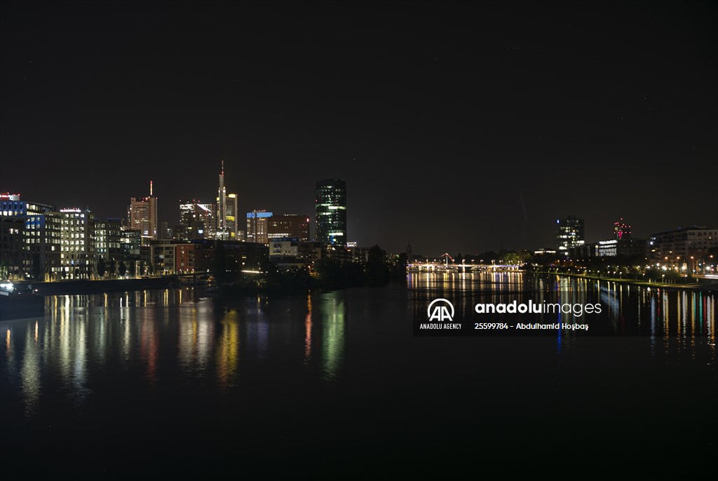 Night view of Germany's Frankfurt