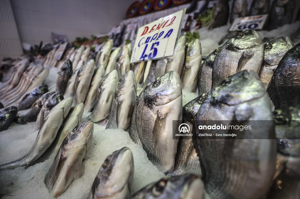 Fish market in Ankara after the beginning of fishing season