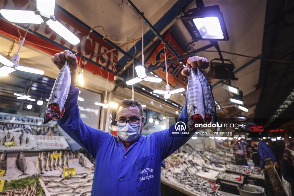 Fish market in Ankara after the beginning of fishing season