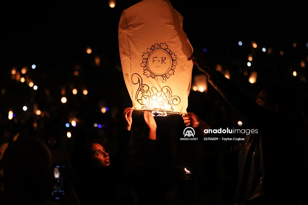 Sky lantern lights festival