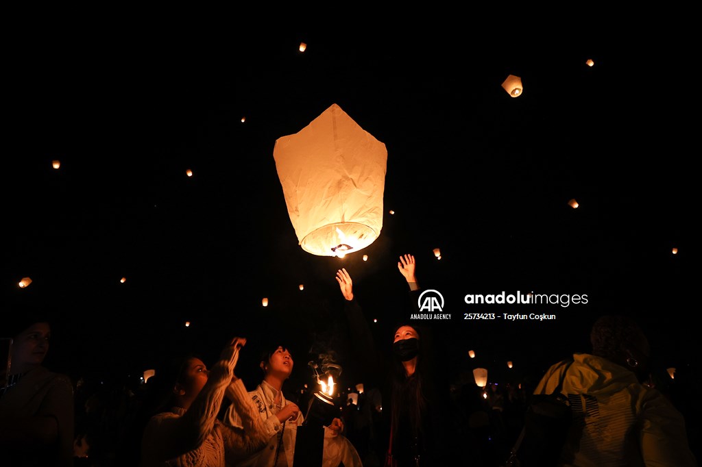 Sky lantern lights festival