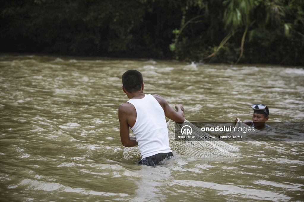 Colombia: Embera Dobida indigenous daily life at the jungle in Choco department