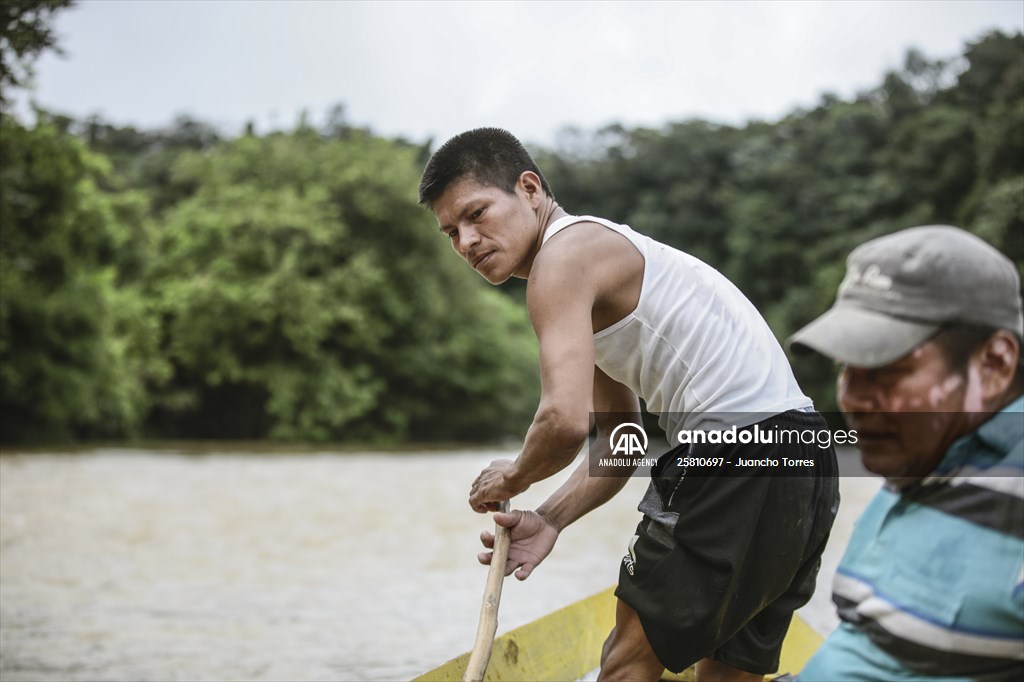 Colombia: Embera Dobida indigenous daily life at the jungle in Choco department
