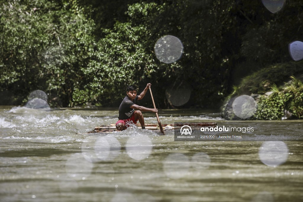 Colombia: Embera Dobida indigenous daily life at the jungle in Choco department