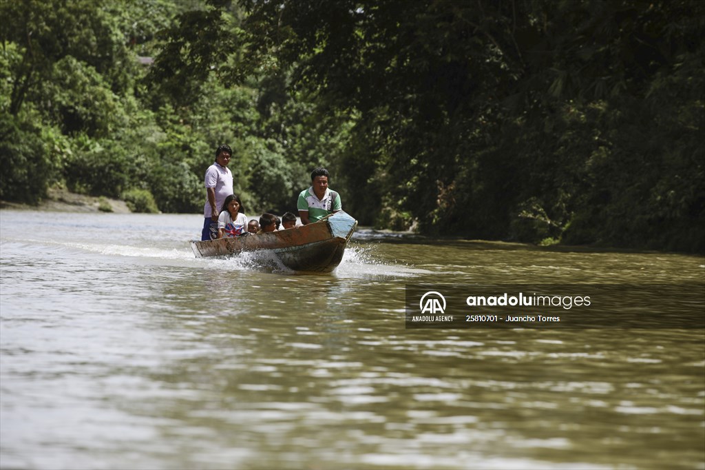 Colombia: Embera Dobida indigenous daily life at the jungle in Choco department
